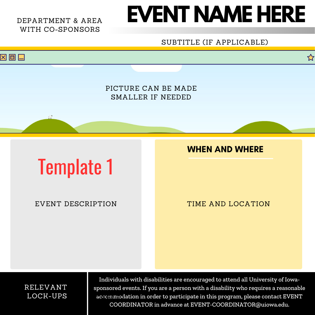 Template 1 for Instagram square poster for promotion of event