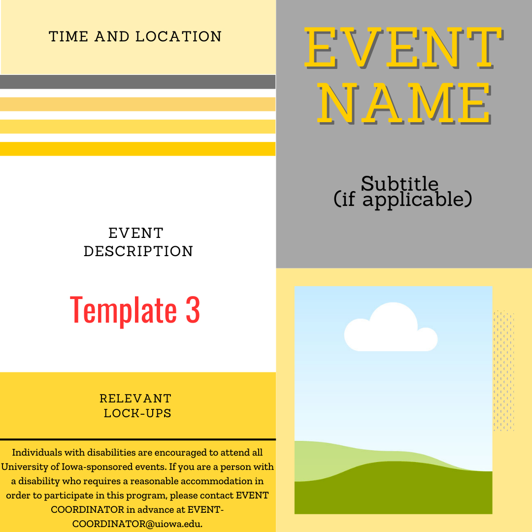 Template 3 for Instagram square poster for promotion of event