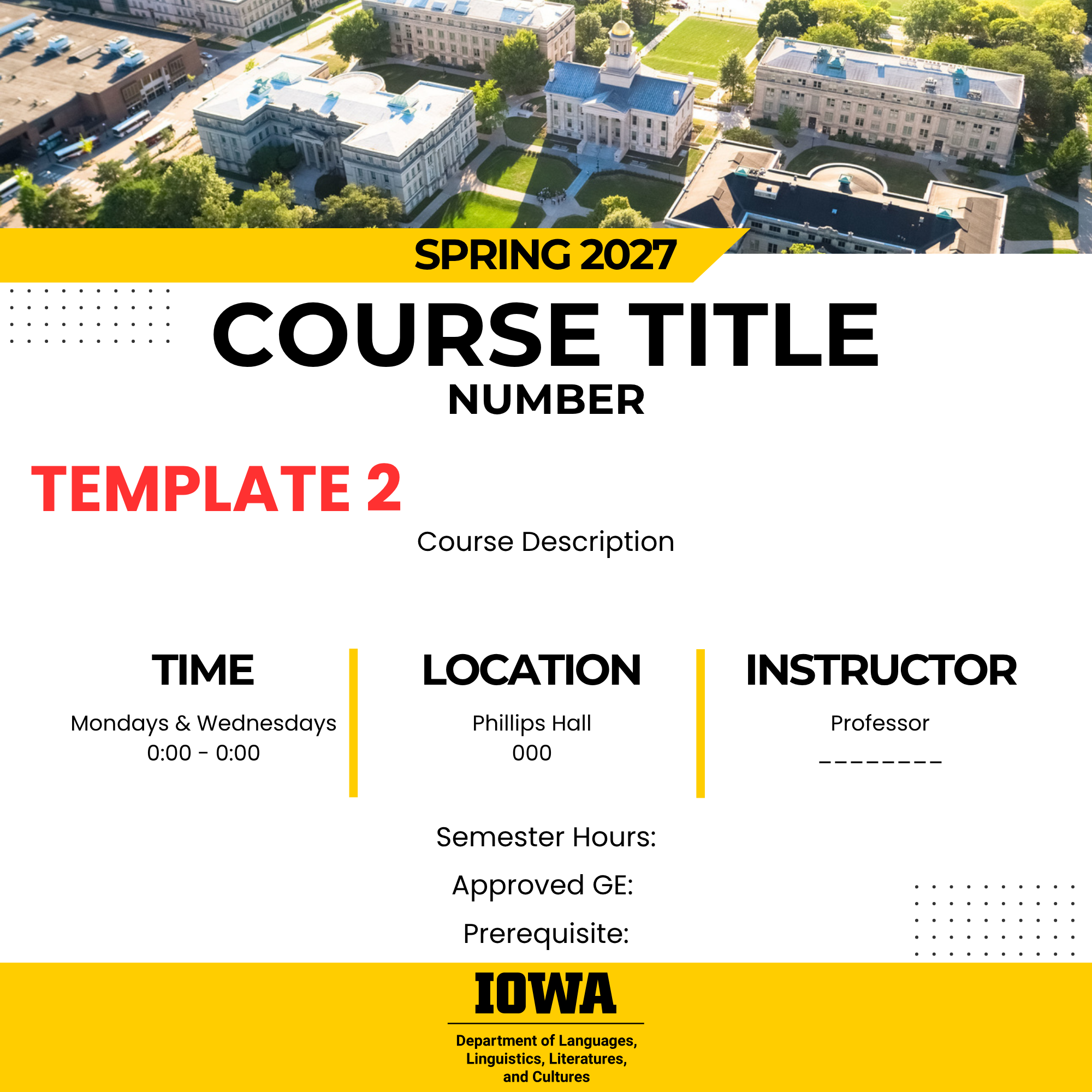 Course flyer template spring 2027