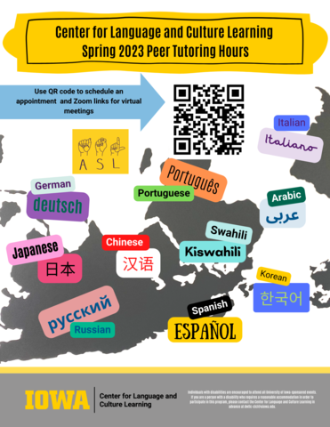 flyer for spring peer tutoring