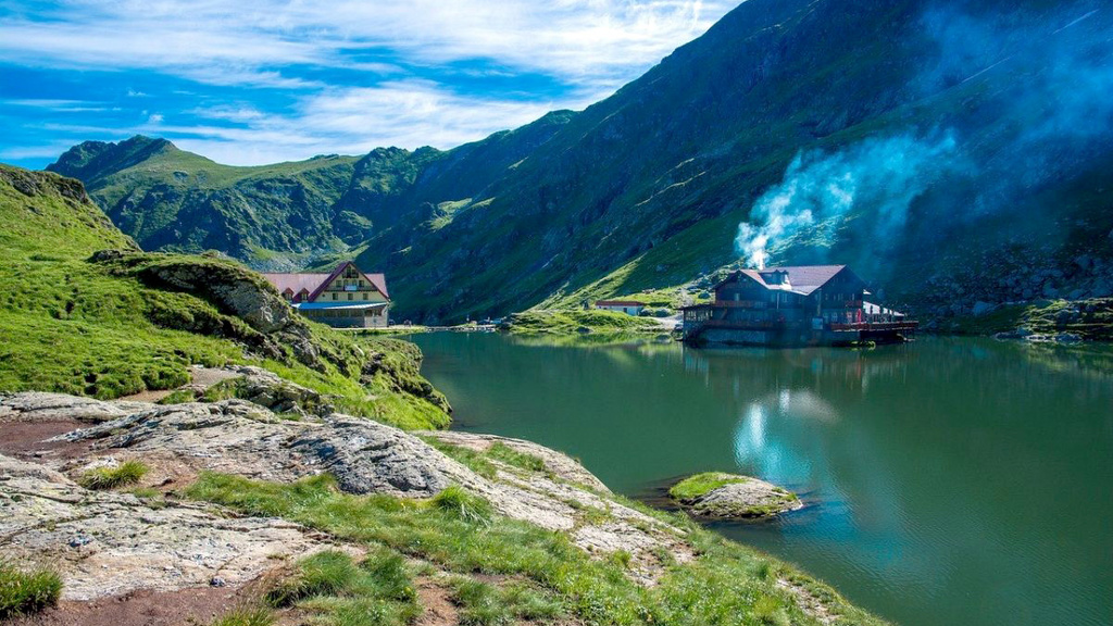 Romanian hillside lake